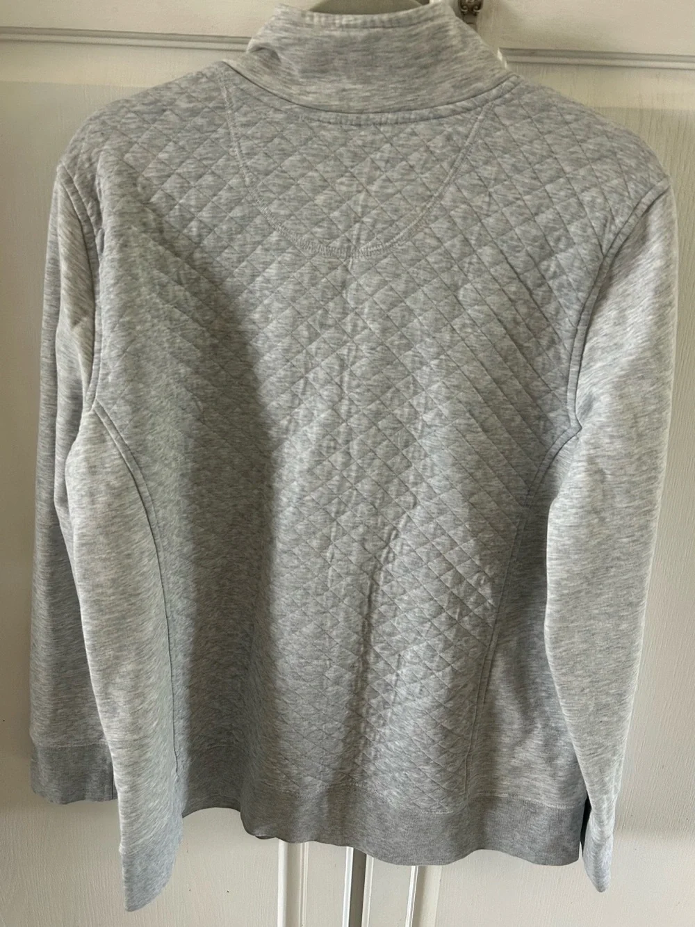 L.L. Bean Men's Quilted Zip-Up Pullover - Light Gray